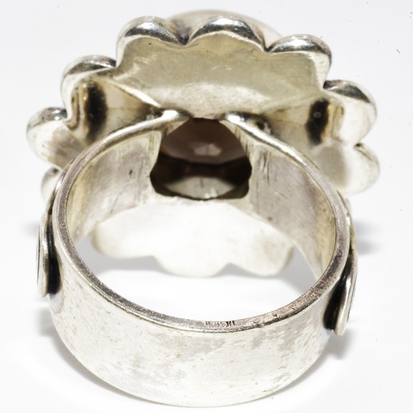 $395 .925 Sterling Silver 5.15CT Natural Round Cut Smokey Quartz Cocktail Ring - Picture 4 of 7